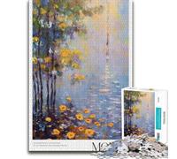 Monet-style Impressionistic Landscape Paintin Jigsaw Puzzle, 500 Pieces | For puzzle fans: Puzzle for Adults - piece-by-piece progress toward a clear completion goal at home.