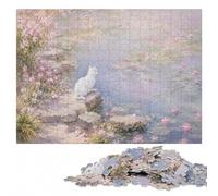 Monet Water Lily Pond Cat Wooden Jigsaw Puzzle 500 Pieces, Indoor Activity | Piece-by-piece progress: an activity that can be paused and resumed in spare time.