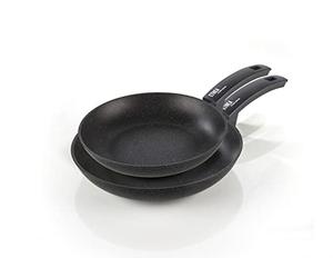 Moneta Etnea Set of 2 Frying Pans, Stone Surface Non-Stick and Anti-Scratch Coating, 24, 28 cm, 2-Piece Pan Set