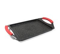 Moneta Pro Grill Rectangular Grill for All Hobs Including Induction, Cooking Area, 26 x 20 cm, Aluminium, Black, 35 x 22 cm