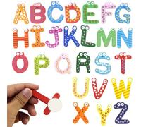Monetais 1 Set Refrigerator Magnets, Colorful Wooden Magnetic Letters and Numbers, Educational Magnetic Alphabet Letters for Kids Toddlers Preschool Learning Spelling, and Numbers