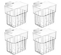 Monetais Aquarium Plant Holder, 4PCS Clear Plastic Fish Tank Plant Holder with Screws, Hydroponic Planting Cups for Aquatic Plants, Fish Tank Accessories & Decor Aquarium