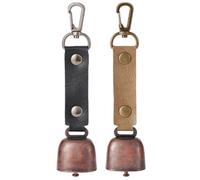 Monetais Bear Bells for Hiking, 2Pcs Vintage Bear Bell Keychain with Magnetic Silencer, Anti-Lost Camping Gear for Survival Hiking Fishing Backpack Bell