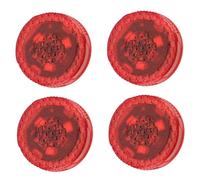Monetais Car Door Opening Warning Light 4Pcs Automatic Universal Waterproof Car Door Lights Self-adhesive Round 5 LED Red Strobe Light, No Battery