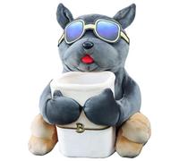 Monetais Car Tissue Holder, 2-in-1 Plush Car Trashcan with Zipper & Adjustable Strap Cool Dog Plushies for Men Women