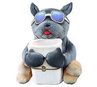 Monetais Car Tissue Holder, 2-in-1 Plush Car Trashcan with Zipper & Adjustable Strap Cool Dog Plushies for Men Women