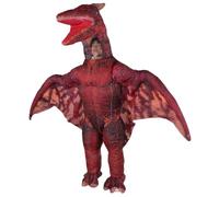 Monetais Dinosaur Costume Red Pterodactyl Inflatable Dinosaur Costume Funny Blow up Halloween Costumes for Party Halloween Cosplay Inflatable Costumes