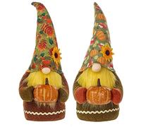Monetais Fall Thanksgiving Gnome, 2 Pack Fall Gnomes Plush Thanksgiving Decorations, Standing Autumn Gnome Tomte Swedish