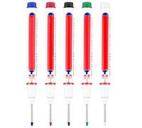 Monetais Metal Marking Pen, 5PCS Long Nib Marker with Waterproof Ink for Metal, Wood, Tile, Multipurpose Oil-Based Paint Markers in Black, Red, Blue, Green, White Marking Pen