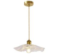 Monetais Pendant Lights Lotus Leaf Nordic Modern Glass Flower Chandelier Exquisite Single Head White Light Hanging Ceiling Light for Dining Kitchen Living Room Fits E27 Bulb, Flower Chandelier