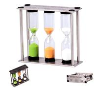 Monetais Sand Timer 3/4/5 Minute Hourglass Timer Stainless Steel Hour Glass with Sand for Kitchen, Classroom, Home Decor