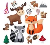 Monetais Sewing Kit for Kids Dinosaur DIY Art Craft Felt Set Animals Preschool Beginners Educational Sewing Set Project Party Supplies for Boys Girls (Animal) Kit for Kids
