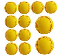 Monetais Soft Baseballs 12Pcs 3" Silent & Elastic Yellow PU Foam Baseballs for Kids to Play, Train, Throw and Catch at Home, in School