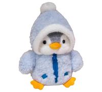Monetais Stuffed Penguin 9.84in Little Cute Soft Stuffed Penguin Plush Toy with Fuzzy Fleece Jacket and Hat for Boys Girls Birthday, Sky-blue