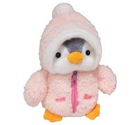 Monetais Stuffed Penguin 9.84in Little Cute Soft Stuffed Penguin Plush Toy with Fuzzy Fleece Jacket and Hat for Boys Girls Birthday, Style 1