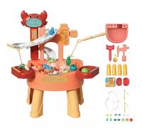 Monetais Water Tables for Kids Outdoor Play, 34pcs Kids Water Table with Electric Recirculating, Play Sink with Running & Fishing Toy Set table