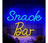 Moneter Snack Bar Neon Sign, USB Powered, Reusable, LED, 16.4 x 0.5 Inches, Plastic, Wall Mount, Contemporary Style, Family & Kids, Dining & Birthday