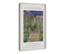 Monet's Garden at Vétheuil Poster, Landscape Home Decor Painting, Modern Wall Art (1) Canvas Poster Wall Art Decor Print Picture Paintings for Living Room Bedroom Decoration 16x24inch(40x60cm)