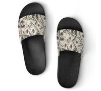 Money American Hundred Dollar Bills Women's House Slippers for Men Shower Slides Bathroom Shoes Sandals 39 (245mm)