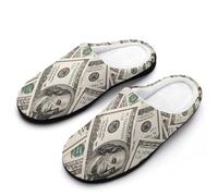 Money American Hundred Dollar Bills Women's Slippers Warm Soft House Shoes Winter Indoor And Outdoor 7-8（39-40