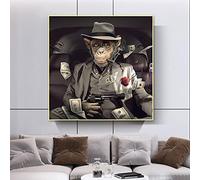 Money and Mafia Handsome Monkey Canvas Painting Wall Art Nordic Posters and Prints Wall Pictures Living Room Decoration19.6”x19.6”(50x50cm) No frame