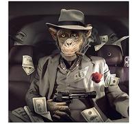 Money And Mafia Monkey Canvas Painting Animal Art Posters And Prints Modern Wall Pictures Living Room Home Decoration Frameless