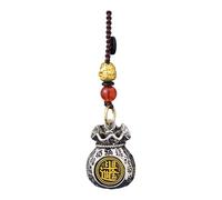 Money Bag Pendant - 3Ds Rotatable Keychain, Wealth Symbol Charm | Gold Fortune Bag Pendant Keychain, Prosperity Car Hanging Ornament, Chinese Character for Purse & Backpack