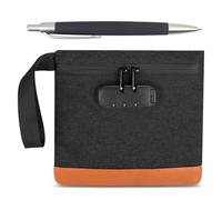 Money Bag with Combination Lock, 7.9 * 7.4 in Security Proof Bag with Lock for Cash, Safe Storage Pouch for Cash, Travel, Bank Deposits, Credit Passports Phone Notary (Black)