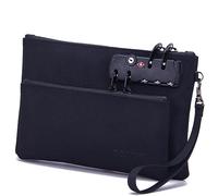 Money Bag with Lock, Double layer Men & Women's Locking Accessories Pouch, Bank Bag, Passports, Notary Supplies, Valuable StoragBag,CashBag and Zipper NotaryBag with Lock