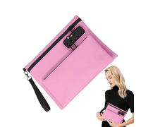 Money Bag With Lock | Zipper Document Organizer,Double Layer Portable Waterproof For Travel Camping Beach Home Hotel