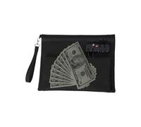 Money Bag with Lock, Zippered Double Layer Portable Waterproof Credit Card Pouch for Camping School Hospital Car Boat Hotel Bank Travel Home Beach, Multicolor Design, 20x12x4cm