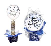 Money Balloon, Birthday Money Box, Balloon Boxes, Birthday Money Box Cash Gift Pull, Money Balloon Surprise, Birthday Surprise Gifts for Women Men Mother Girlfriend Wife (Blue)