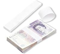 Money Bands for Notes UK - Self-Adhesive Bank Note Bands, Blank White Paper Cash Straps for Banknotes, Currency Wrappers & Bill Organising (100)