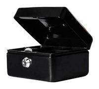 Money Bank Cash Deposit Box Steel Tin Security Safe Petty Key Coin Tray Lockable Metal School Office Home Market Stall UK Free P&P (Black, 8 INCH)