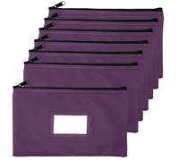 Money Bank Deposit Bag with Zipper | 11x6 inch | Purple | Durable Leatherette Money Cash Coin Check Wallet Pouch for Men & Women with Framed ID Window and Blank Card | by GIDABRAND (7)