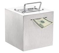 Money Bank for Adults - 6inch Stainless Steel Reusable Large Jar, Cash Savings Box | Secure Storage Design, Encourages Smart Saving Habits, Ideal for Office, Bedroom, Home, 6x6x6 inches