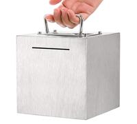 Money Bank - Stainless Steel 6 Inch Large Reusable Saving Box, Durable Metal Construction with Smooth Polished Finish, Compact Secure Coin Storage Design, Long Lasting Anti Rust Structure | Thanksgivi