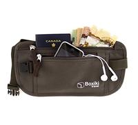 Money Belt for Travel Hidden Under Clothes - Travel Money Belt RFID Blocking Passport Holder for Men and Women, Slim Concealed Waist Pouch with 3 Pockets for Phone, Cards, Cash and Documents (Brown)