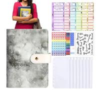 Money Binder - A6 Cash Saving Binder, Budget Planner Envelope Challenge Book, Bill Organizer Notebook with Budget Cards for Adults Kids Home School Travel Money Management 7.4x5.31 inches