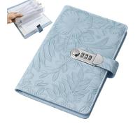 Money Book for Cash Saving - 9.06in Notebook with Lock | Leather Budget Planner Binder, 3 Digit Combination Secure Banknote Storage, Freelancers Families Couples Adults, Home Office Travel