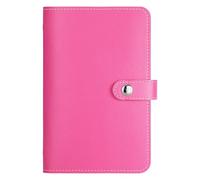 Money Book for Cash Saving, Money Saving Wallets for Cash UK, 100 Envelope Challenge Book, with Password Lock, Transparent Loose-Leaf, Double-Sided Use (No Combination Lock: Rose Pink)