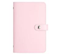 Money Book for Cash Saving, Money Saving Wallets for Cash UK, 100 Envelope Challenge Book, with Password Lock, Transparent Loose-Leaf, Double-Sided Use (No Combination Lock: Pink)