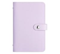 Money Book for Cash Saving, Money Saving Wallets for Cash UK, 100 Envelope Challenge Book, with Password Lock, Transparent Loose-Leaf, Double-Sided Use (No Combination Lock: Purple)