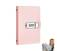 Money Book for Cash Saving, Money Saving Wallets for Cash UK, 100 Envelope Challenge Book, with Password Lock, Transparent Loose-Leaf, Double-Sided Use (Pink)