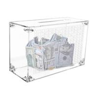 Money Box - Clear Acrylic Money Box with Counter | Learn Money Management Skills, Acrylic Material Ensures Durability, Strength, Perfect for Family, Friends, Kids and Adults to Get Your Money