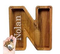 Money Box for Adults - Alphabet Money Box Made of Wood - DIY Clear Money Box Gift for Christmas Birthday for Toddlers Adults, Christmas Birthday Gift for Toddlers Girls