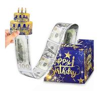 Money Box for Birthday Gifts, Cash Box for Birthday Money Pull Box, 18th Birthday Gifts for Girls and Men Birthday Gift Ideas, Black and Blue Birthday Gift Gifts for Men Unique