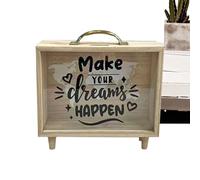 Money Box For Saving | Coin Saver Wooden Money Bank With Clear Window - Countertop Cash Savings Box For Couples Boys Kids Youth Family Friends