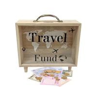 Money Box For Saving | Coin Saver Wooden Money Bank With Clear Window - Countertop Cash Savings Box For Couples Boys Kids Youth Family Friends