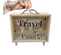 Money Box for Savings - Saving Wooden , Transparent Window, Counter Cash Saving Boxes, Practical Boxes | Money Bank Couples Children Children Young Family Friends